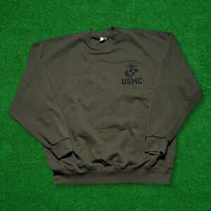 Vintage USMC Marine Corp Military Green Crewneck Sweatshirt